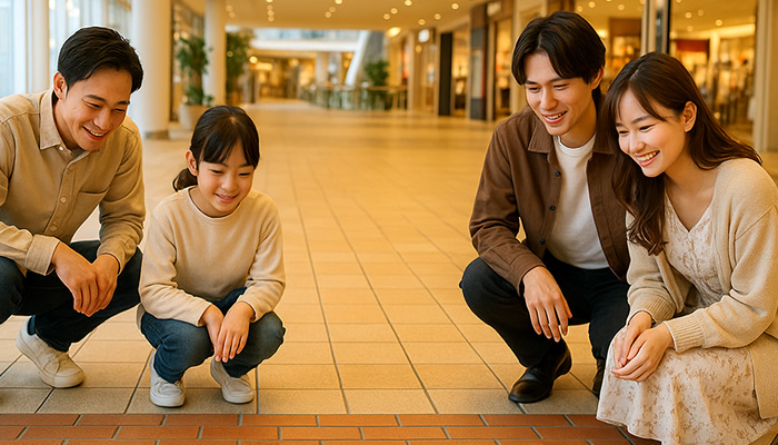 商業施設を彩る刻印れんが